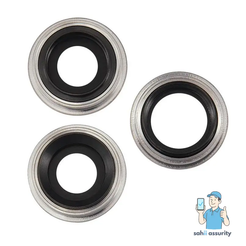 Camera Lens Glass with Frame for Apple iPhone 11 Pro Silver thumbnail